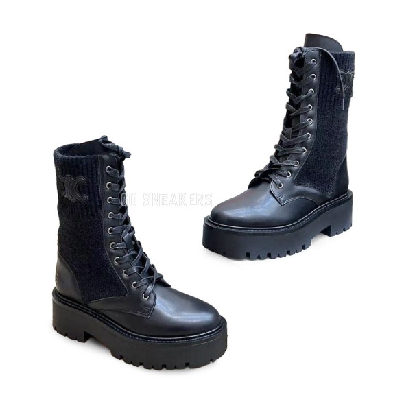 Женские ботинки Celine Woman Knitted Boots Black