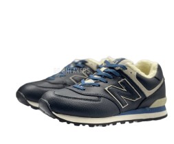 New Balance 574 Winter Leather Black/Blue 