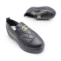 Chanel Slip-ons Leather Black