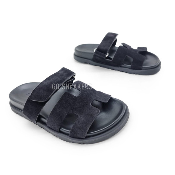 Унисекс сандалии Hermes Flip-flops Suede Black