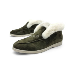 Loro Piana Low Winter Suede Khaki