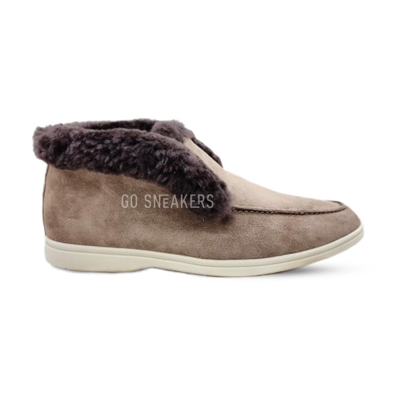 Унисекс зимние ботинки Loro Piana Low Winter Suede Brown