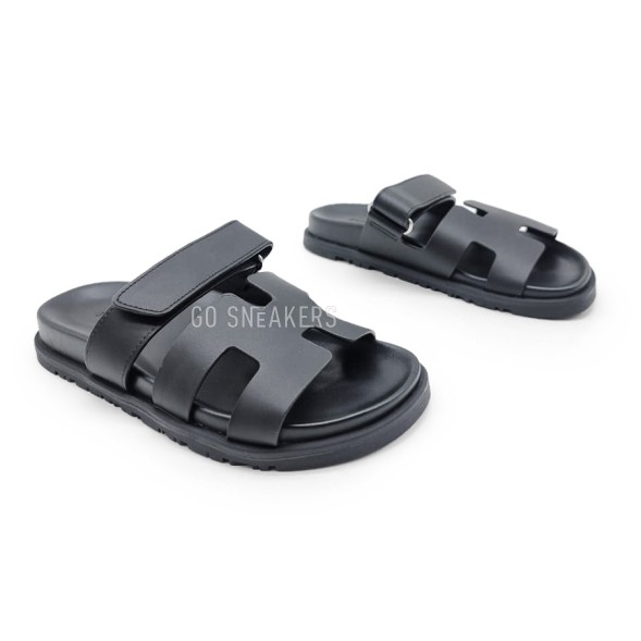Унисекс сандалии Hermes Flip-flops Leather Matt Black