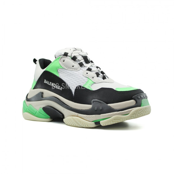 Женские кроссовки Balensiaga Triple S Neon Green White