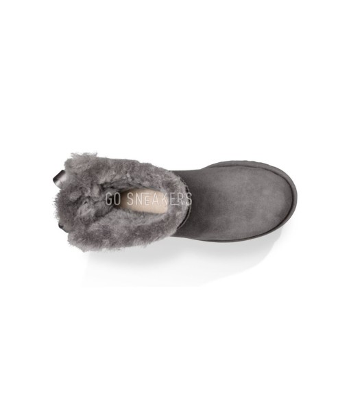 Женские мини угги с бантиками Mini Bailey Bow II Grey