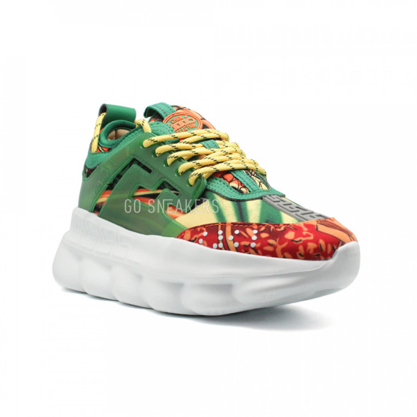 Женские кроссовки Versace Chain Reaction Green Multicolor Print