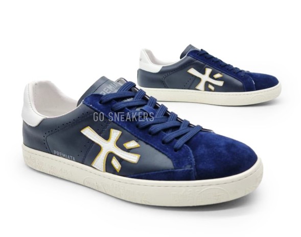 Унисекс кроссовки Premiata Sneakers Leather/Suede Navy/Grey