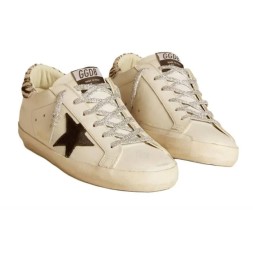 Golden Goose Superstar Black Star and Zebra Print Heel Tab