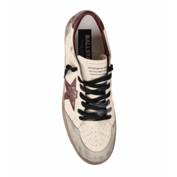 Женские кеды Golden Goose Ball Star with Cherry Crocodile Star and Heel Tab
