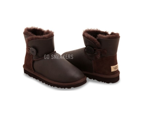 Женские угги с пуговицей Bailey Button Metallic Chocolate