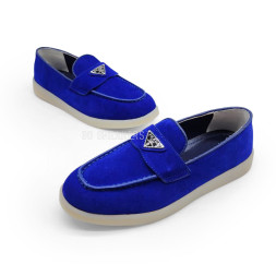 Prada Mocassins Suede Blue
