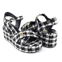 Chanel Sandals Black/White Cell
