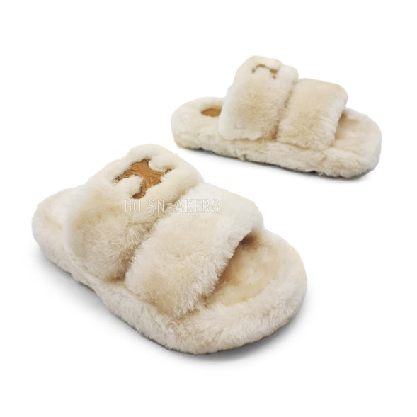 Женские шлепки Celine Flip-flops Wool White