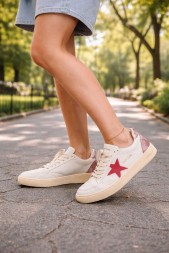 Golden Goose Ball Star White Red Star