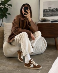 Golden Goose Ball-Star Suede Brown
