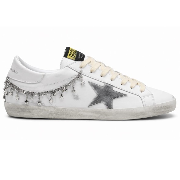 Женские кеды Golden Goose Super-Star Leather White Suede Star