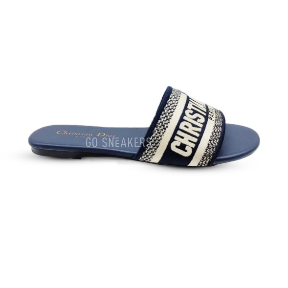 Женские босоножки Dior Flip-flops Textile White/Blue