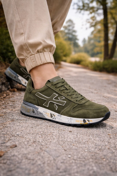 Унисекс кроссовки Premiata 483 Suede Air Khaki