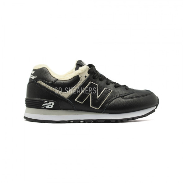 Мужские зимние кроссовки New Balance 574 Black Leather 1
