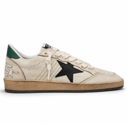 Golden Goose Ball Star with Black Leather Star and Green Leather Heel Tab