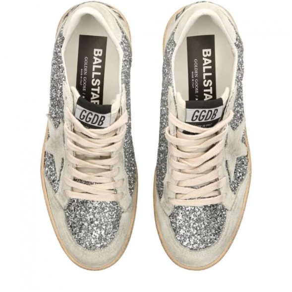 Женские кеды Golden Goose Superstar Ball Star and Glitter Heel Tab