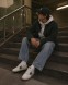 Мужские кеды Golden Goose Ball Star in White Nappa with Green Leather Star and Hell Tab