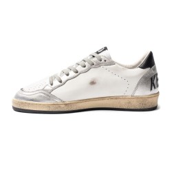 Golden Goose Ball Star in White Nappa with Laminated Inserts