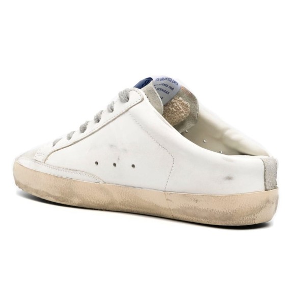 Женские сабо Golden Goose Superstar Sabot with Platinum Glitter Star and Suede Tongue