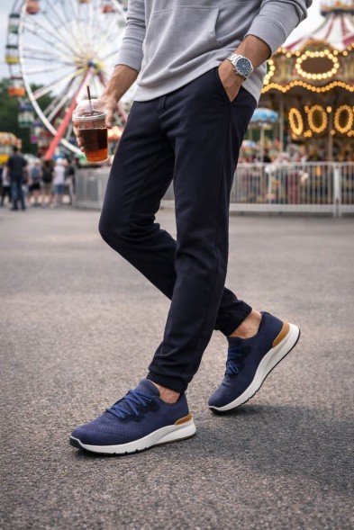Мужские кроссовки Brunello Cucinelli Textile Run Navy