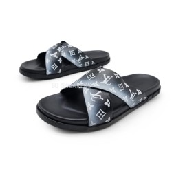 Louis Vuitton Flip-flops White/Black Logo