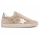 Женские кеды Golden Goose Super-Star Suede Beige Crystal