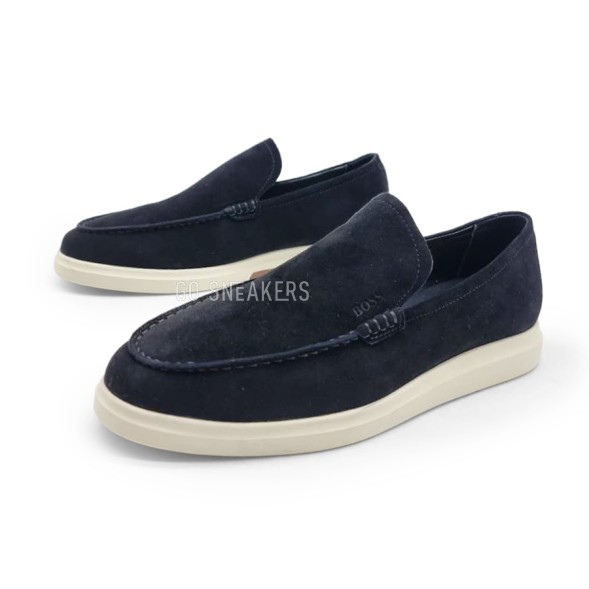 Мужские лоферы Hugo Boss Loafers Suede Black